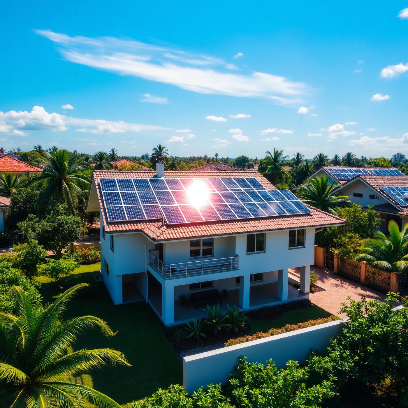 Casa residencial em Campinas com painéis fotovoltaicos instalados pela FotoVoltz Solar